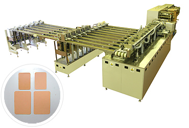 Plaster die-cutting, stacking, packing, and inspection line