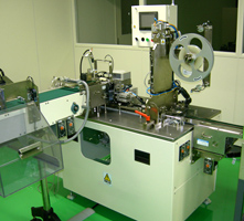 A banding machine to stack and band products can be installed down in the manufacturing line if necessary.